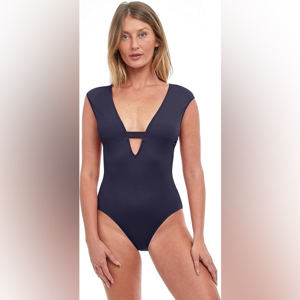 NWT $168 Gottex Women's Standard Elle Deep Plunge One Piece